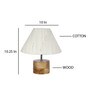 Devansh Wood Table Lamp With Off-White Cotton  Shade