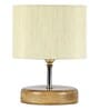 Devansh Wood Table Lamp With Off-White Cotton  Shade