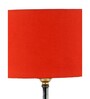 Devansh Wood Table Lamp With Orange Cotton  Shade