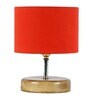 Devansh Wood Table Lamp With Orange Cotton  Shade