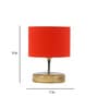 Devansh Wood Table Lamp With Orange Cotton  Shade