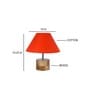 Devansh Wood Table Lamp With Orange Cotton  Shade