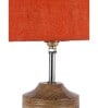 Devansh Wood Table Lamp With Orange Jute Shade