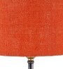 Devansh Wood Table Lamp With Orange Jute Shade