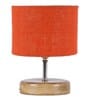 Devansh Wood Table Lamp With Orange Jute Shade