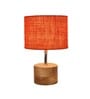 Devansh Wood Table Lamp With Orange Jute Shade