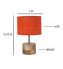 Devansh Wood Table Lamp With Orange Jute Shade