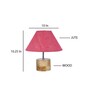 Devansh Wood Table Lamp With Pink Jute Shade
