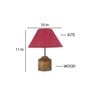 Devansh Wood Table Lamp With Pink Jute Shade