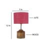 Devansh Wood Table Lamp With Pink Jute Shade