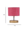 Devansh Wood Table Lamp With Pink Jute Shade