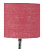 Devansh Wood Table Lamp With Pink Jute Shade