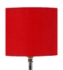 Devansh Wood Table Lamp With Red Cotton Shade