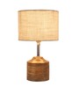 Devansh Wood Table Lamp With White Jute Shade