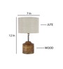 Devansh Wood Table Lamp With White Jute Shade