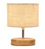 Devansh Wood Table Lamp With White Jute Shade