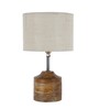 Devansh Wood Table Lamp With White Jute Shade