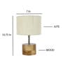 Devansh Wood Table Lamp With White Jute Shade
