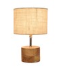 Devansh Wood Table Lamp With White Jute Shade