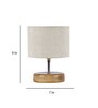 Devansh Wood Table Lamp With White Jute Shade