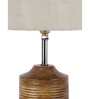 Devansh Wood Table Lamp With White Jute Shade