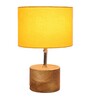 Devansh Wood Table Lamp With Yellow Cotton Shade
