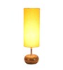 Devansh Wood Table Lamp With Yellow Cotton  Shade