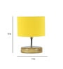 Devansh Wood Table Lamp With Yellow Cotton  Shade