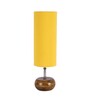 Devansh Wood Table Lamp With Yellow Cotton  Shade