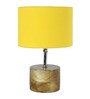 Devansh Wood Table Lamp With Yellow Cotton Shade