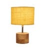 Devansh Wood Table Lamp With Yellow Jute Shade