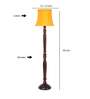 Yellow Cotton Wooden floor Lamp