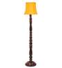 Yellow Cotton Wooden floor Lamp
