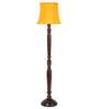 Yellow Cotton Wooden floor Lamp