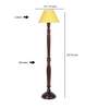 Yellow cotton conical wooden floor lamp