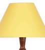 Yellow cotton conical wooden floor lamp