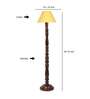 Yellow cotton conical wooden floor lamp