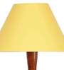 Yellow cotton conical wooden floor lamp