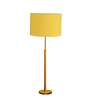 Devansh Yellow cotton Drum shade with   floor lamp with wood base .-