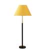 Devansh Yellow cotton Drum shade with   floor lamp with wood base .-