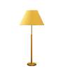 Devansh Yellow cotton Drum shade with   floor lamp with wood base .-