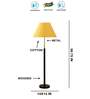 Devansh Yellow cotton Drum shade with   floor lamp with wood base .-