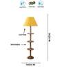 Devansh Yellow cotton Drum shade with   floor lamp with wood base .-