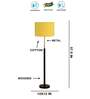 Devansh Yellow cotton Drum shade with   floor lamp with wood base .-
