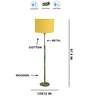Devansh Yellow cotton Drum shade with   floor lamp with wood base .-