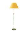 Devansh Yellow cotton Drum shade with   floor lamp with wood base .-