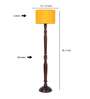 Yellow Cotton Wooden floor Lamp