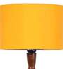 Yellow Cotton Wooden floor Lamp