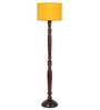 Yellow Cotton Wooden floor Lamp