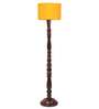 Yellow Cotton Wooden floor Lamp